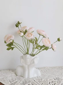 One Artistically - Designed Vase In The Shape Of A Woman With Hands Cupping Her Face. It's Simple Yet Stylish, With A Uniquely Charming Hand - Cupping - Face Design. Ideal For Arranging Fresh Or Artificial Flowers, And Can Also Be Used For Storing Cosmetics. Suitable For Decorating Living Rooms And Bedrooms All Year Round, A Must - Have For Daily Home Decor. Room Decor Flower Vase Glass Vase