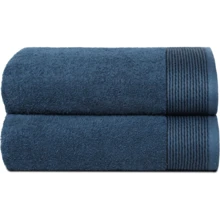 Ultra Soft 2 Pack Oversized Bath Towel Set 28x55 Inches, 100% Cotton Large Bath Towels, Ultra Absorbant Compact Quickdry & Lightweight Towel, Ideal For Gym Travel Camp Pool - Brown - Mineral Blue - 查看 1