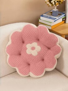 Flower Pattern Thickened Cushion, Fresh 5-Petal Floral Home Decor Soft Sofa Backrest Pillow For Bedroom, Suitable As Valentine's Day Gift