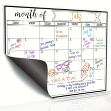 1 pezzo Calendario magnetico per frigorifero - Retro magnetico forte, superficie liscia cancellabile a secco, calendario pratico, lavagna bianca - Perfetto per l'organizzazione della cucina, la pianificazione dei pasti, i pianificatori familiari, promemoria e note sul frigorifero, forniture scolastiche, ritorno a scuola
