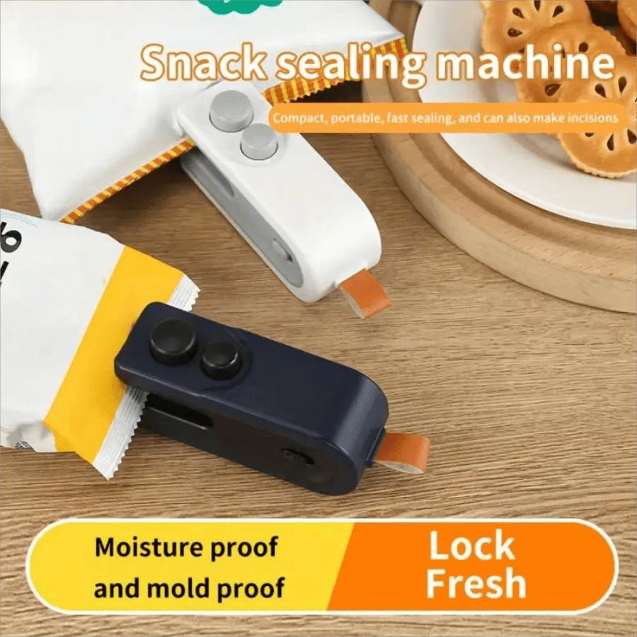 Sellador mini portátil 2 en 1, sellador de vacío mini inalámbrico, sellador de plástico de alimentos para el hogar