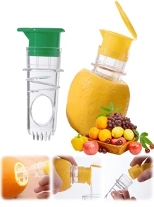 1pc Lemon Squeezer,Screw-Top Lemon Squeezer,Manual Lemon Juicer,Built-In Filter Orange Citrus Press,Orange Citrus Press,Manual Lemon/Fruit/Orange Juicer, Juicer,Essential Kitchen Gadgets For Fresh Juice Lovers,Available Fo Lemon,Fruit,Orange,Suitable For Daily Use,Restaurants