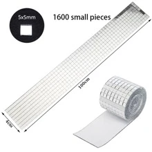 1pc 4"X100" Mosaic Mirror Sheet, 1600pcs Self-Adhesive Glass Wall Sticker, DIY Creative Checkered Mirror Decor For Living Room Background Wall