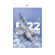 YIKES 1 pièce Œuvres d'art murales avec cadre optionnel - Série Jet (A10, F22, F14, F15, F16, Apache) - Décoration vintage et classique d'aéronefs militaires pour le salon, la chambre, le bureau ou le dortoir - Impression jet d'encre de haute qualité sur canevas résistante, décoration avion