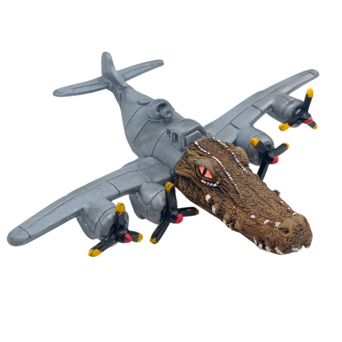 Figura Brainrot cocodrilo bombardero articulado con luz 20 cm muñeco de acción creativo para niños colección de figuras divertidas regalo especial y decoración infantil - Gris - Ver 1