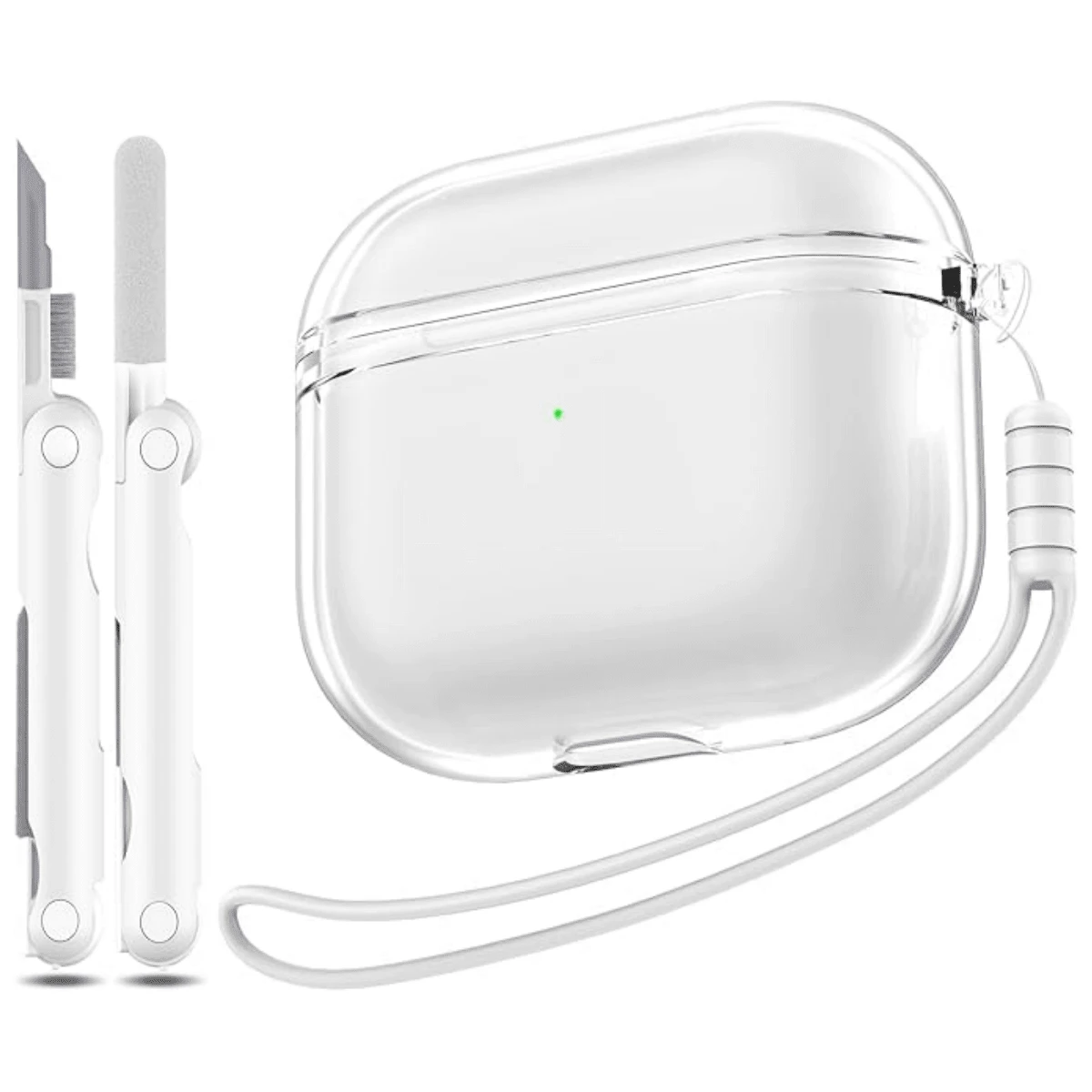 适用于 Airpod 4 的软 TPU 保护壳(带清洁套件),适用于 Airpod Pro 2(第二代)的透明 TPU 保护壳,便携轻巧 - 無色 - 查看 1