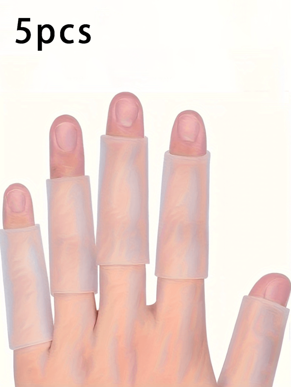 5pcs Silicone Finger Pad Gel Finger Protector Can Relieve Finger Cracking, Eye Corners, Blisters, Callus Protection