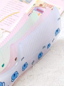 4pcs/1pc Children's Cartoon Style Animal Print Jelly Mini Comb Set, Portable And Convenient Candy Colored Small Comb, Suitable For Children's Hair Cutting And Care, Is An Ideal Choice For Giving Children Gifts
