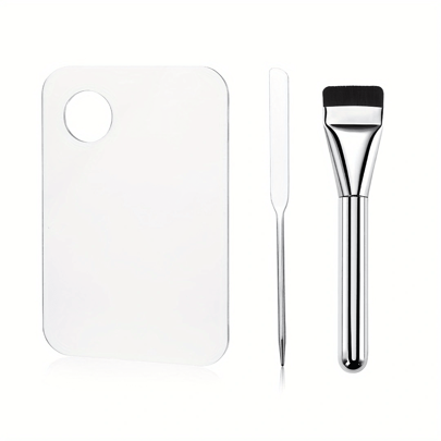 1 pieza/3 piezas Paleta acrílica de mezcla de maquillaje para artistas de maquillaje con espátula para mezclar base, sombra de ojos y crema