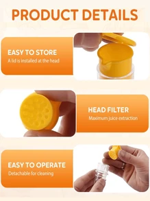 1pc Lemon Squeezer,Screw-Top Lemon Squeezer,Manual Lemon Juicer,Built-In Filter Orange Citrus Press,Orange Citrus Press,Manual Lemon/Fruit/Orange Juicer, Juicer,Essential Kitchen Gadgets For Fresh Juice Lovers,Available Fo Lemon,Fruit,Orange,Suitable For Daily Use,Restaurants