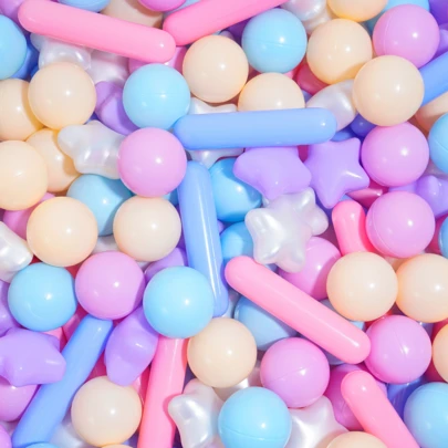 儿童球坑球 - 防压塑料玩具球，适合幼儿球坑、球坑游戏帐篷、婴儿游泳池水上玩具 2.15 英寸/5.5 厘米 黄色、蓝色、粉色、紫色