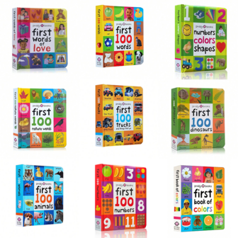 Full Set Of 9 Priddy Books English Reading Books, Lift-The-Flap, 16.5cm * 13.3cm, Vocabulary Reading, Animals, Numbers, Colors, Shapes, Trucks, English Vocabulary, Direct From Manufacturer