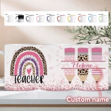 1 قطعة كوب سيراميك 11 أونصة/15 أونصة، كوب قهوة مخصص، اسم المعلم المكرم، سيراميك معزول، ساخن وبارد، هدية مثالية للمعلمين، هدية عيد المعلم، هدية عيد ميلاد، هدية موسم التخرج، متعدد الوظائف، ملون، حديث، مخصص، شخصي، فريد، هدايا مثالية للرجال، للأعياد، لعيد الحب، لعيد الأم، للأعياد، لعيد الأب، للتخرج، للزفاف، لتدشين المنزل، تصميم أنيق - حرية الاختيار - مشاهدة 11