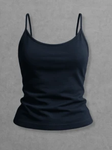 Kit Of 3 Women's Tank Tops Without Padded Underwire, Super Light Straps - Abu-abu, Biru Dongker dan Coklat - View 5