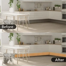 1 件 2 米/78.74 英寸 3D 自粘泡沫踢脚线墙贴腰线电视背景地板角线踢脚板贴纸家用 - 彩色 - 查看 7