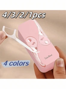 6pcs Portable Toothpick Holder, Automatic Pop-Up Toothpick Storage Box, Keeps Your Toothpicks Clean And Organized! This Convenient Portable Holder Is A Must-Have For Travel, Suitable For Beach Vacations, Summer Trips, And Back-To-School Season. - Multicolor - View 1