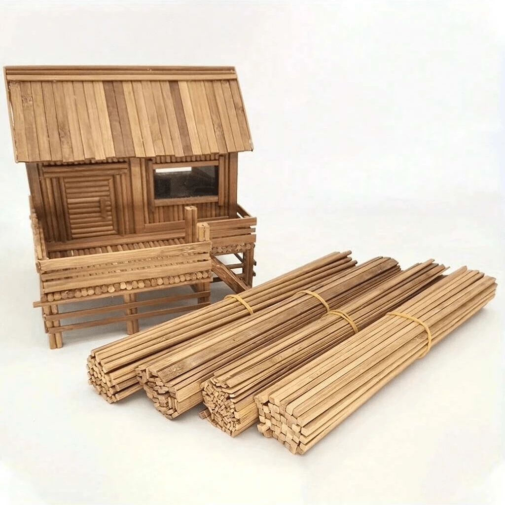 10 Peças Varas de Bambu DIY de 30cm/11,81 pol - cor natural - Visão 5