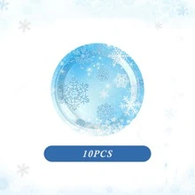 Zestaw 10/20/80 szt. dekoracji na imprezę w kształcie płatka śniegu, zawiera talerze imprezowe 7/9 cala, serwetki, kubki, odpowiednie na przyjęcie urodzinowe, spotkania rodzinne, piknik na świeżym powietrzu, wesele, ceremonię zaręczynową