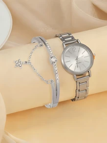 2 Pieces/Set Of Girls' Alloy Star Bracelets And Quartz Watches, Exquisite Gifts For Mothers/Children
