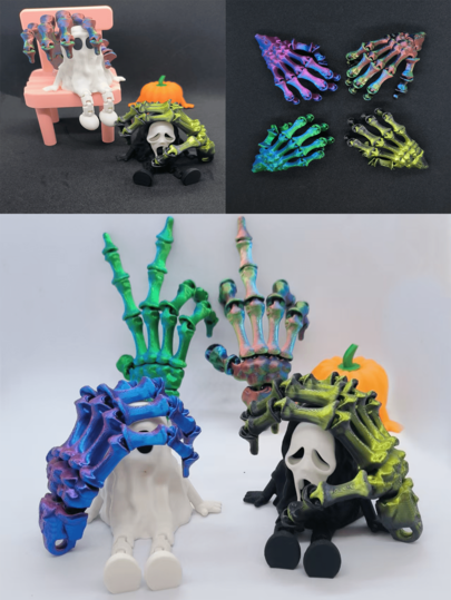 Main de squelette imprimée en 3D, modèle de griffe d'os réaliste, accessoires d'horreur pour Halloween, Pâques, fête, graduation/cadeau de rentrée scolaire