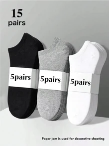 1/10/12/20/30 Pares Meias Sólidas Pretas, Brancas, Cinzas Unissex Plus Size, Combinam com Tudo, Design Minimalista para Uso Diário