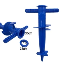 Hak na parasol plażowy, widełki podstawy parasola plażowego, wkładka do parasola plażowego, plastikowy hak na parasol z czterema widełkami, ręcznik/czapka/ubrania/aparat fotograficzny/okulary przeciwsłoneczne/torba, odpowiedni na plażę i kemping