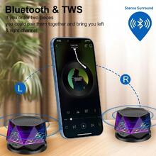 NetHong Magnetic Bluetooth Speaker With RGB Light Show And Portable Phone Stand - Black - View 8