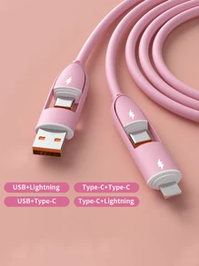 Cavo di ricarica 4 in 1 da 66W, caricatore , cavo di ricarica in silicone, compatibilità universale con dispositivi /Android/Type-C e Micro USB, ricarica portatile compatibile con , cavo di ricarica compatibile con 16/15/14/13/12/11, S24/S23/S22/S21, Vivo, universale, compatibile con 16, 16 Pro Max, 15, 15 Plus, 15 Pro, 15 Pro Max, compatibile con Redmi, compatibile con OnePlus Type C, Lightning