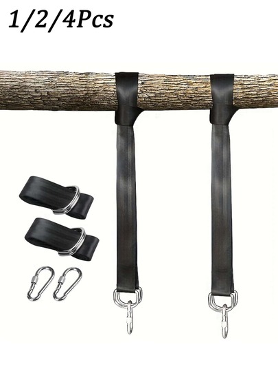 Zestaw wielofunkcyjnych wieszaków na huśtawki ogrodowe: huśtawka na drzewie, pasek na worki z piaskiem, hamak, paski do zawieszania na kempingu, paski do huśtawki, paski z pętlami do zawieszania, paski przedłużające, paski do zawieszania, stojak i akcesoria, wielofunkcyjny pasek do zawieszania na zewnątrz – trwałe huśtawki i pętle na sprzęt, odporne na warunki atmosferyczne i łatwe w montażu