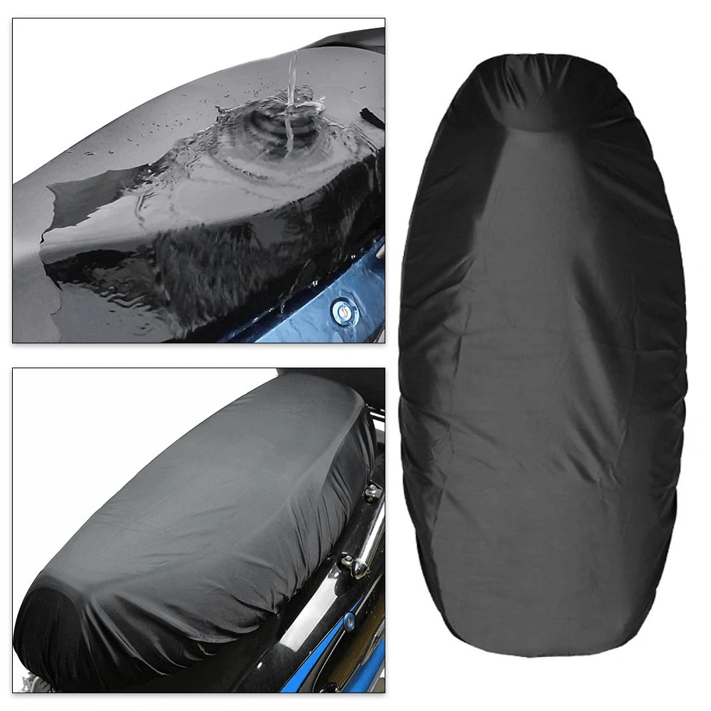 Motorcycle Rain Seat Cover Universal Flexible Waterproof Saddle Cover Black Dust UV Sun Sown Protect Motorcycle Accessories, Fit For Scooters And Motorcycles, Breathable Design For Comfort And Protection,Mother's Day Gift,Bedroom Decor,Garden,Kitchen Decor,Summer,Beach,Travel Essentials,Room Decor,Squishy,Graduation - Black - View 1
