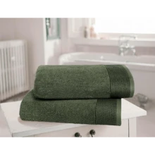 Ultra Soft 2 Pack Oversized Bath Towel Set 28x55 Inches, 100% Cotton Large Bath Towels, Ultra Absorbant Compact Quickdry & Lightweight Towel, Ideal For Gym Travel Camp Pool - Brown - 橄欖綠 - 查看 2