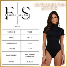 Women's Short Sleeve Suplex Bodysuit With High Neck Sleeves - Rỉ Nâu - Xem 4