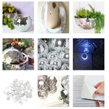 1pc 4"X100" Mosaic Mirror Sheet, 1600pcs Self-Adhesive Glass Wall Sticker, DIY Creative Checkered Mirror Decor For Living Room Background Wall