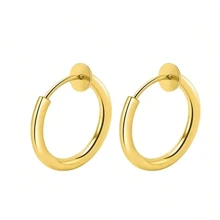 Stainless Steel Ear Cuff Non-Piercing Soft Cartilage Clip, Clip-On Earrings, Spring Ear Clips, Unisex Fake Hoop Earrings