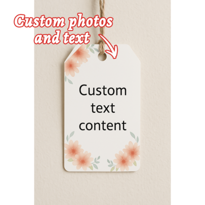 21PC Custom Floral Gift Tags – Editable Text Area With Peach Daisy Illustrations – Perfect For Weddings, Thank-You Notes, Handmade Packaging, Brand Labels, Or Holiday Favors – Elegant And Simple Design For Personalized Gifting Needs.