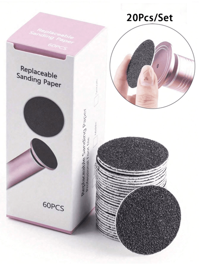 20pcs Replacement Roller Sheet For Foot Care Tool, Head Electronic Pedicure Foot File Hard Skin Remover Refills,Universal Extra Coarse Replacement Roller Refill Heads Electronic Perfect Foot File Electric Callus Remover Accessories