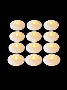 2/6/12/24 piezas Velas LED a batería sin llama, de plástico blanco resistente al agua, con 200+ horas de duración, luces de vela LED, aptas para jarrones/piscina/baño/jacuzzi/San Valentín/centros de mesa de boda/decoración de boda