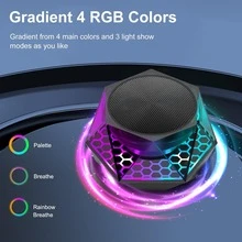 NetHong Magnetic Bluetooth Speaker With RGB Light Show And Portable Phone Stand - Black - View 2