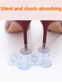 18 piezas/9 pares de protectores transparentes para tacones altos, 3 tallas de tapas para tacones blandas para caminar sobre césped y suelos irregulares, anti-deslizantes, para reparar tacones e impedir que se hundan en el césped, protector para zapatos de boda de mujer - Blanco - Ver 8