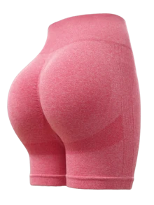 Damskie, różowe, bezszwowe, elastyczne, obcisłe spodenki z podnoszeniem pośladków, modne, brzoskwiniowe spodenki sportowe do biegania, treningu, fitnessu i jogi latem - Różowy - Zobacz 11
