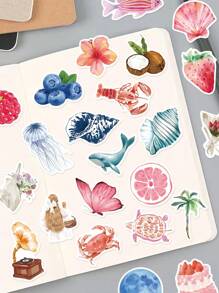 50Pcs Aesthetic Stickers Watercolor Stickers Journal Stickers Cute Stickers Cute Animal Stickers Flower Stickers Vinyl Stickers For Water Bottle,Computer,Laptop,Phone,Luggage,Notebook,Fridge