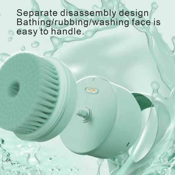 Five-In-One Electric Bath Brush Rubbing Instrument Exfoliation Cleaning Is Simple And Convenient. Fully Automatic Bath Brush Deeply Cleans Pores.