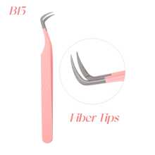 FADVAN 1 Pc Eyelash Tweezers Extension Pink Stainless Steel Superhard Tweezers With Fiber Tips High Precision Anti-Static Tweezers