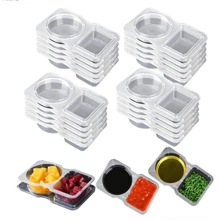 Caixa de Temperos com Compartimento Duplo, 10/20 Conjuntos, com Tampa, Pode Segurar Copos para Jantar, Adequado para Piqueniques ao Ar Livre, Camping para Segurar Molhos e Lanches, Pequeno e Fácil de Carregar, Imprescindível na Cozinha