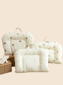 1 件便携式绗缝刺绣图案床边婴儿床、婴儿窝、午睡垫 - 米色 - 查看 4