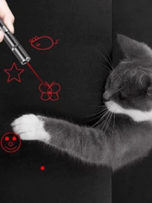 1pc High Power Laser Cat Toy, Rechargeable Laser Pointer With Multiple Patterns, Woodlight UV Cat Urine Detector, Pet Training & Interactive Toy, Aluminum Alloy, USB Charging, 5 Patterns, Screen Indicator, Cat Interaction - Multicolor - View 17