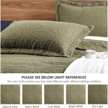Quilts For Queen Bed Blue Bedspreads - Soft Bed Summer Quilt Lightweight Microfiber Bedspread- Modern Style Coin Pattern Coverlet For All Season - 3 Piece (1 Quilt, 2 Pillow Shams) - Coin Pattern Green - View 5