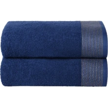 Ultra Soft 2 Pack Oversized Bath Towel Set 28x55 Inches, 100% Cotton Large Bath Towels, Ultra Absorbant Compact Quickdry & Lightweight Towel, Ideal For Gym Travel Camp Pool - Brown - Navy Blue - View 1