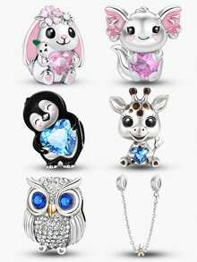 1 PC Silver Plated Penguins Pendant Charm Pendant Ball Suitable For Bracelets DIY Women's Jewelry - Silver - View 1