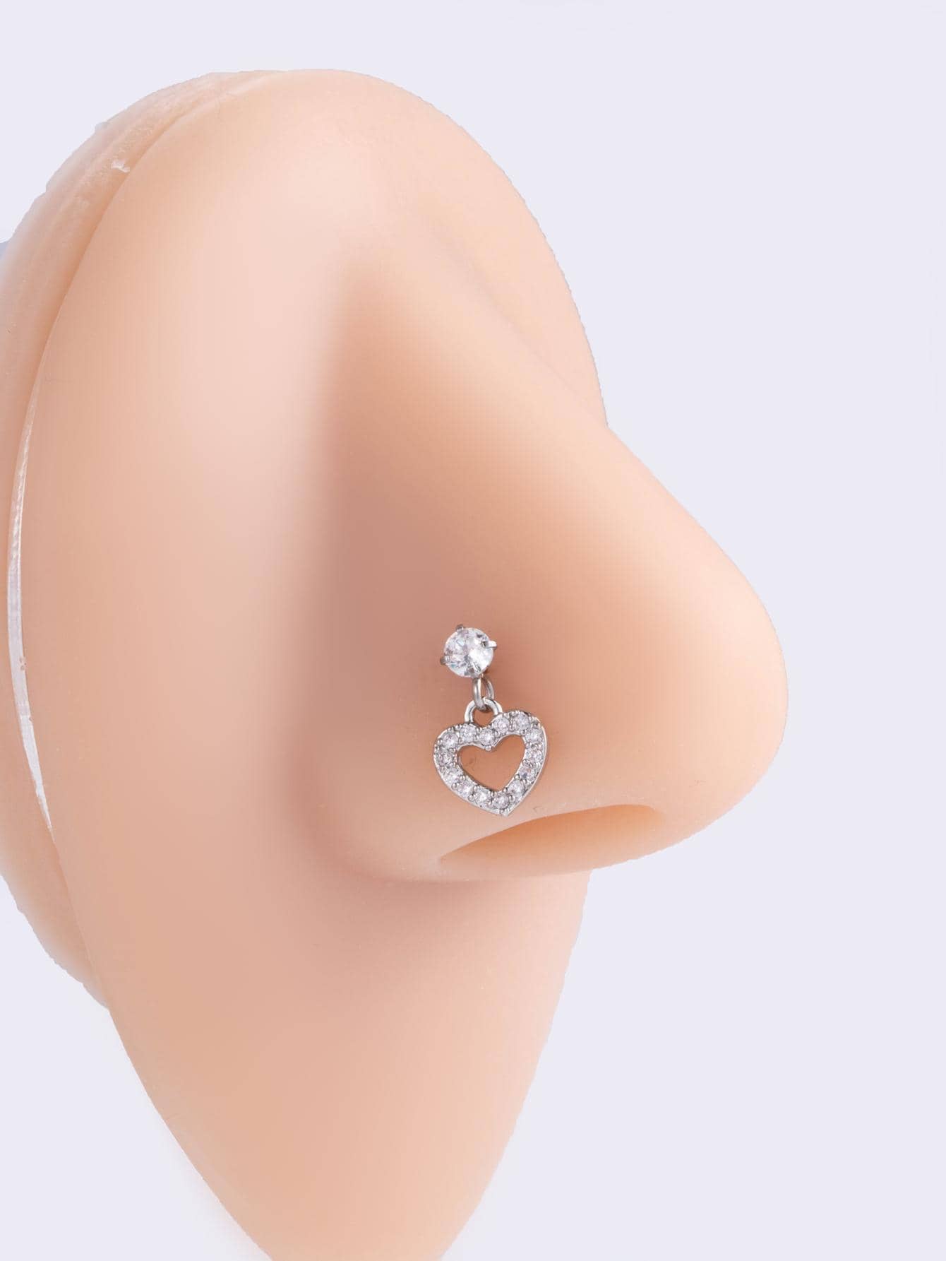 Toppiercing Cubic Zirconia Heart Decor Nose Stud Valentines